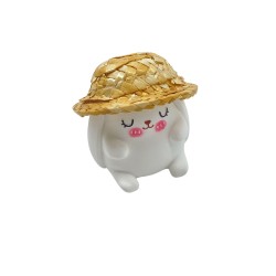 Straw Hat Lop-Eared Rabbit Car Perfume Air Conditioner Vent Clip