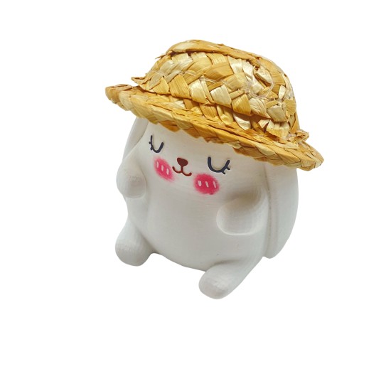 Straw Hat Lop-Eared Rabbit Car Perfume Air Conditioner Vent Clip