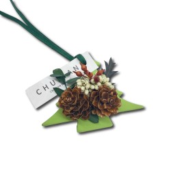 Matcha green Christmas tree dried flower aromatherapy pendant