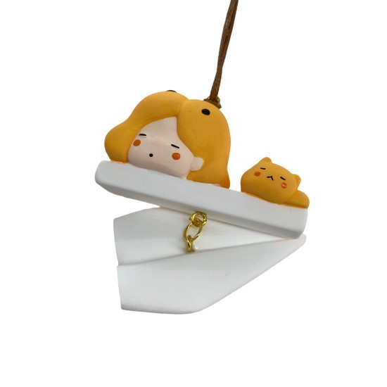 White Paper Airplane Pendant For Girls