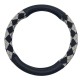 Jacquard Diamond Black And White Steering Wheel Cover