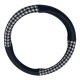 Jacquard Houndstooth Square Black And White Steering Wheel Cover