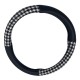 Jacquard Houndstooth Square Black And White Steering Wheel Cover