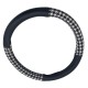 Jacquard Houndstooth Square Black And White Steering Wheel Cover
