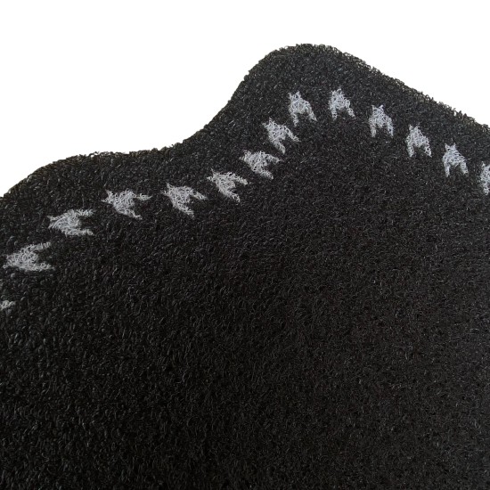 White Houndstooth Edge Front Floor Mats