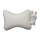 Memory Foam Bone Pillow White with Rabbit Sticker