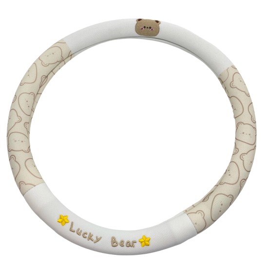Corn Grid Embroidered Bear Steering Wheel Cover