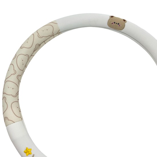Corn Grid Embroidered Bear Steering Wheel Cover