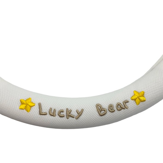 Corn Grid Embroidered Bear Steering Wheel Cover