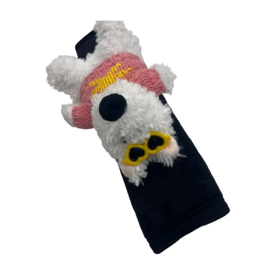 Plush Black Shoulder Patch Puppy Pink Yellow Star