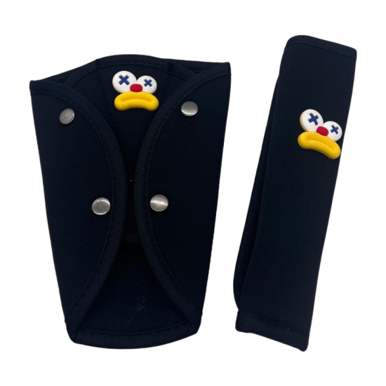 Ice Silk Black Shoulder Guards with Yellow Large Mouth (Pair)