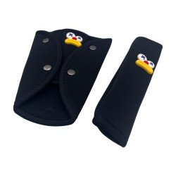 Ice Silk Black Shoulder Guards with Yellow Large Mouth (Pair)