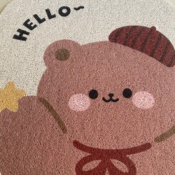 Red Bow Bear Foot Pad Front