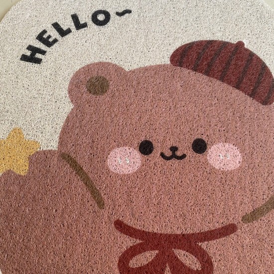 Red Bow Bear Foot Pad Front