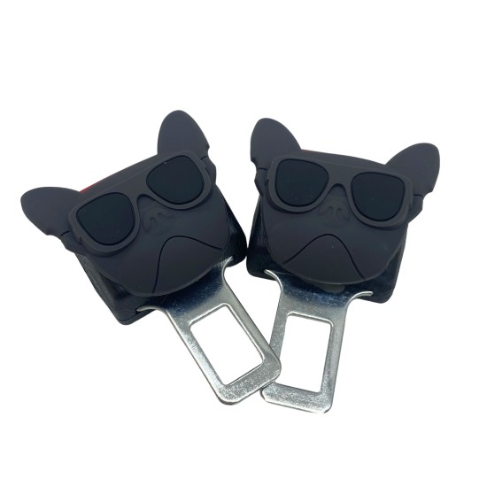 Black Sunglasses Dog Car Seat Belt Clip Holder