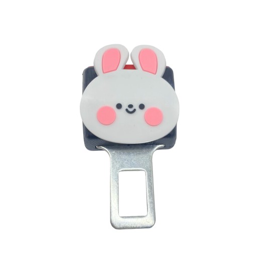 Love Bear + Long Pink Ear Rabbit Car Seat Belt Clip Holder